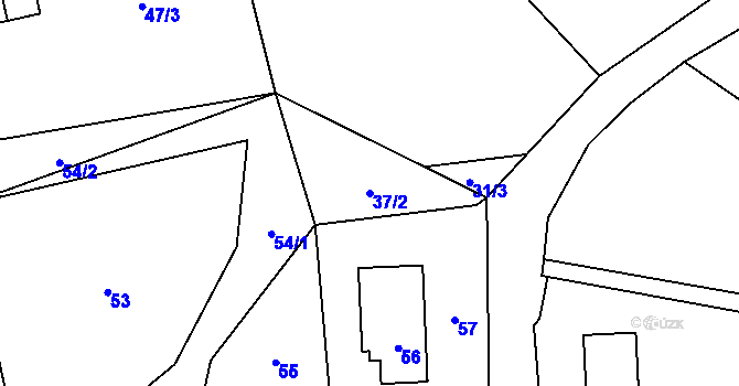 Parcela st. 37/2 v KÚ Řepiště, Katastrální mapa