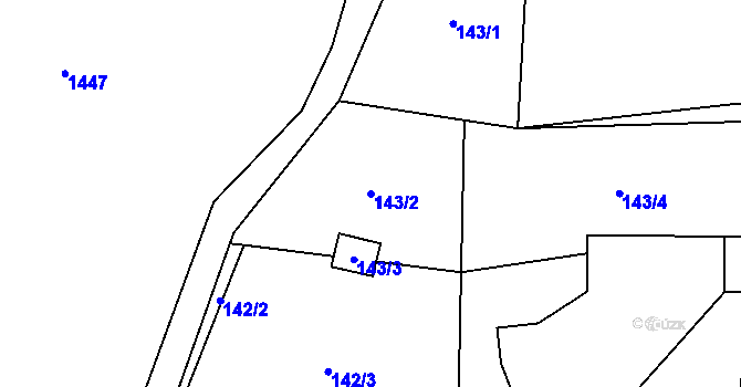 Parcela st. 143/2 v KÚ Řepiště, Katastrální mapa