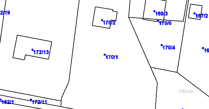 Parcela st. 170/1 v KÚ Řepiště, Katastrální mapa