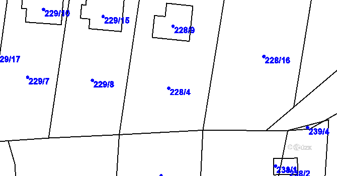 Parcela st. 228/4 v KÚ Řepiště, Katastrální mapa