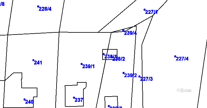 Parcela st. 238/1 v KÚ Řepiště, Katastrální mapa