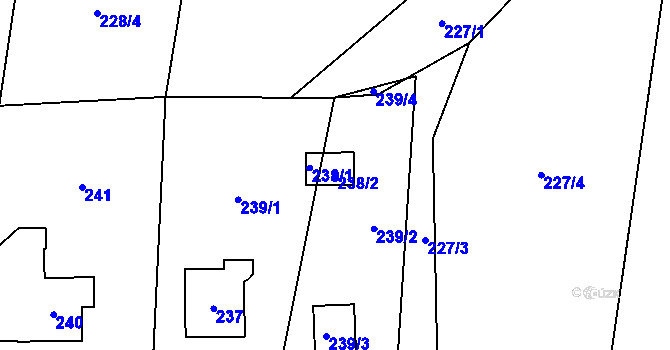 Parcela st. 238/2 v KÚ Řepiště, Katastrální mapa