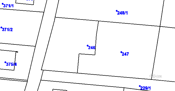 Parcela st. 246 v KÚ Řepiště, Katastrální mapa