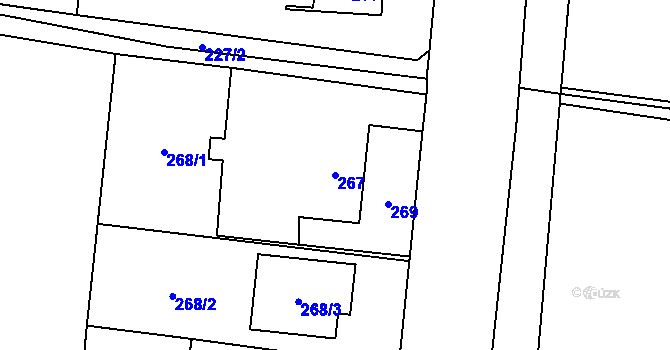 Parcela st. 267 v KÚ Řepiště, Katastrální mapa