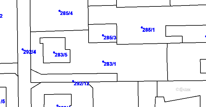 Parcela st. 283/2 v KÚ Řepiště, Katastrální mapa