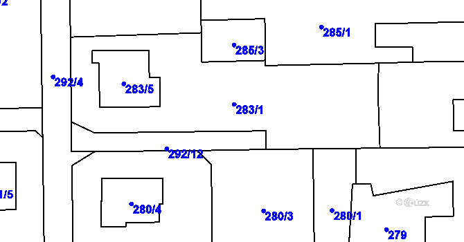 Parcela st. 283/3 v KÚ Řepiště, Katastrální mapa