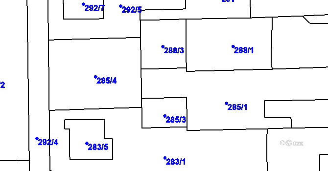 Parcela st. 285/2 v KÚ Řepiště, Katastrální mapa