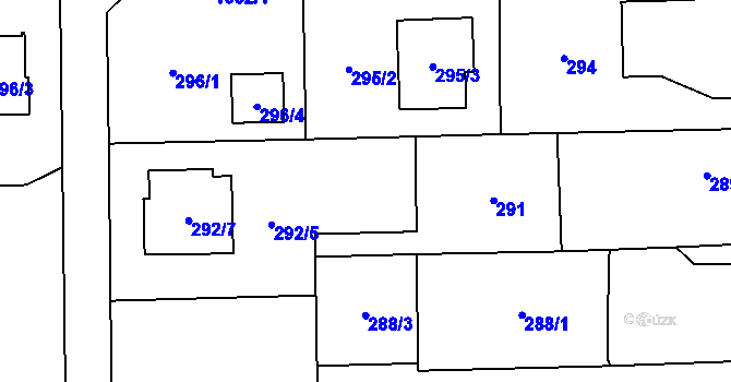 Parcela st. 292/1 v KÚ Řepiště, Katastrální mapa