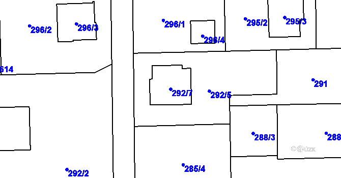 Parcela st. 292/7 v KÚ Řepiště, Katastrální mapa