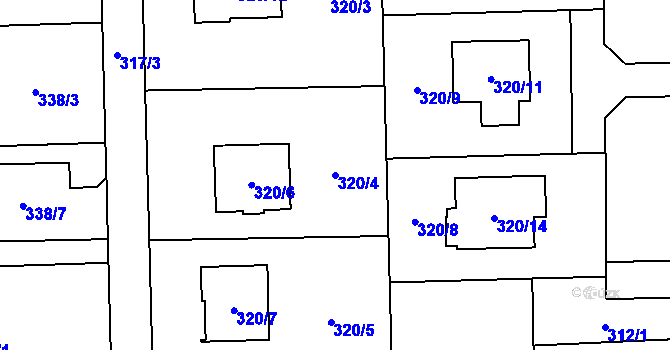 Parcela st. 320/4 v KÚ Řepiště, Katastrální mapa