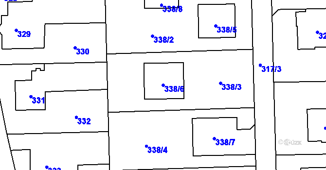Parcela st. 338/6 v KÚ Řepiště, Katastrální mapa