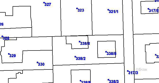 Parcela st. 338/8 v KÚ Řepiště, Katastrální mapa