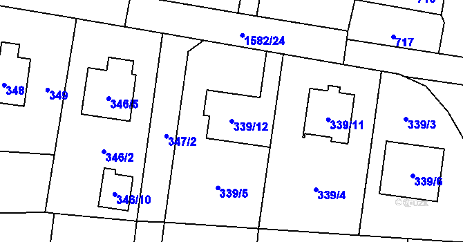 Parcela st. 339/12 v KÚ Řepiště, Katastrální mapa