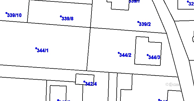 Parcela st. 344/4 v KÚ Řepiště, Katastrální mapa