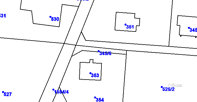 Parcela st. 345/6 v KÚ Řepiště, Katastrální mapa