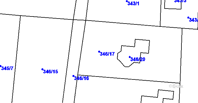 Parcela st. 346/17 v KÚ Řepiště, Katastrální mapa