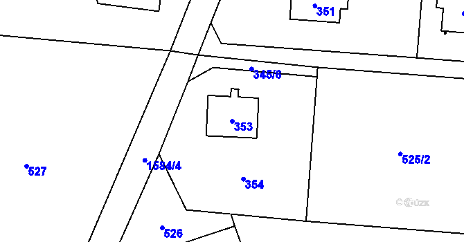 Parcela st. 353 v KÚ Řepiště, Katastrální mapa