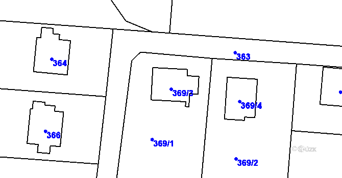 Parcela st. 369/3 v KÚ Řepiště, Katastrální mapa