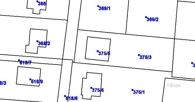 Parcela st. 375/5 v KÚ Řepiště, Katastrální mapa