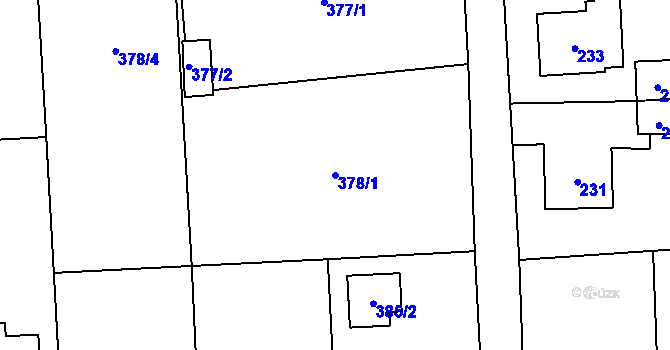 Parcela st. 378/1 v KÚ Řepiště, Katastrální mapa