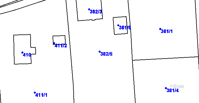 Parcela st. 382/5 v KÚ Řepiště, Katastrální mapa