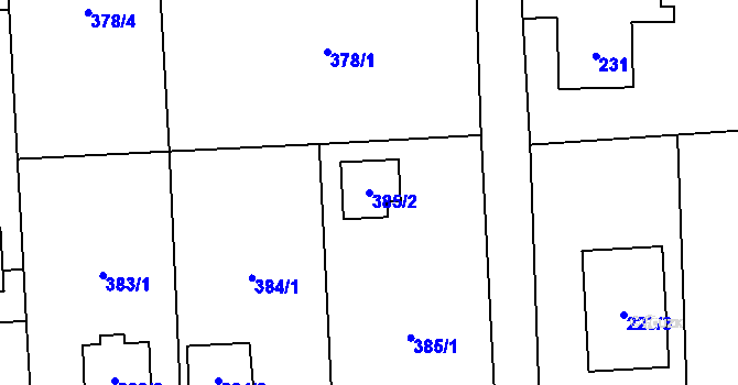 Parcela st. 385/2 v KÚ Řepiště, Katastrální mapa