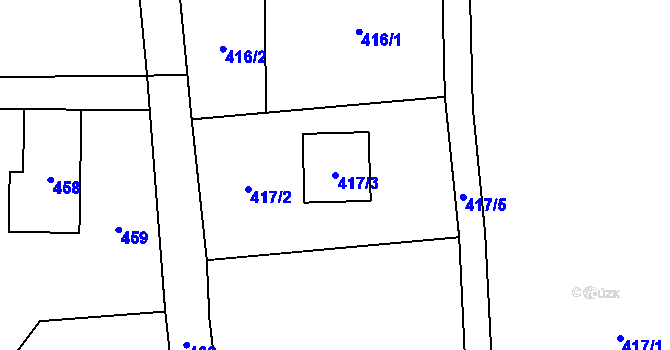 Parcela st. 417/3 v KÚ Řepiště, Katastrální mapa