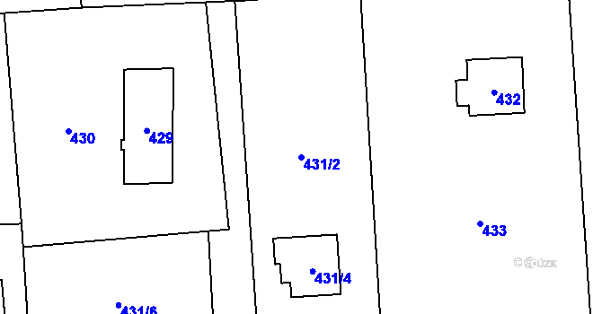 Parcela st. 431/2 v KÚ Řepiště, Katastrální mapa