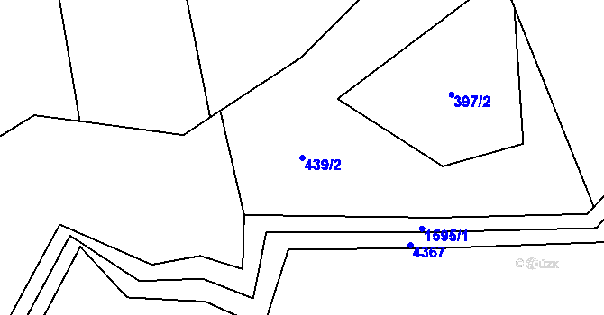 Parcela st. 439/2 v KÚ Řepiště, Katastrální mapa