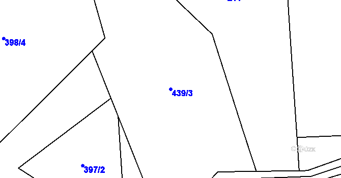 Parcela st. 439/3 v KÚ Řepiště, Katastrální mapa
