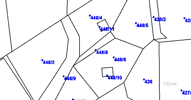 Parcela st. 448/8 v KÚ Řepiště, Katastrální mapa