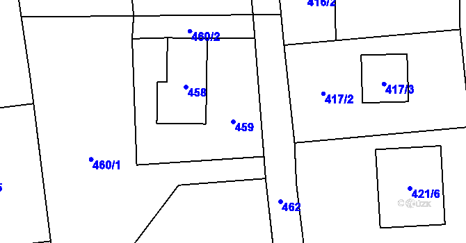 Parcela st. 459 v KÚ Řepiště, Katastrální mapa