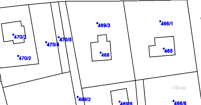 Parcela st. 468 v KÚ Řepiště, Katastrální mapa