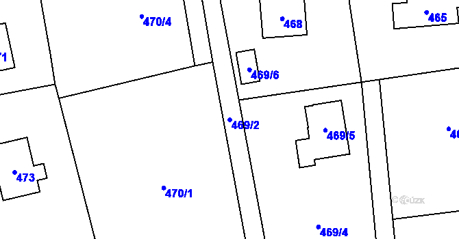 Parcela st. 469/2 v KÚ Řepiště, Katastrální mapa