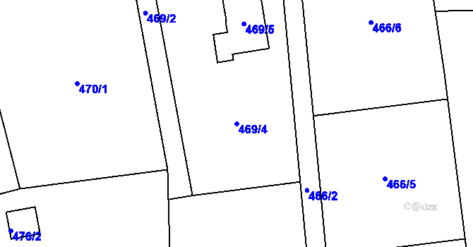 Parcela st. 469/4 v KÚ Řepiště, Katastrální mapa