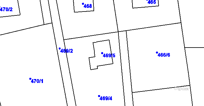 Parcela st. 469/5 v KÚ Řepiště, Katastrální mapa