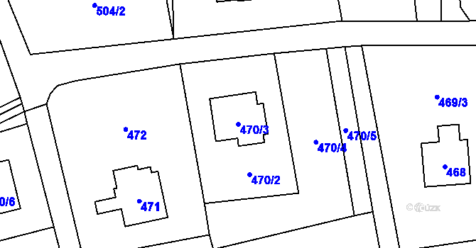 Parcela st. 470/3 v KÚ Řepiště, Katastrální mapa