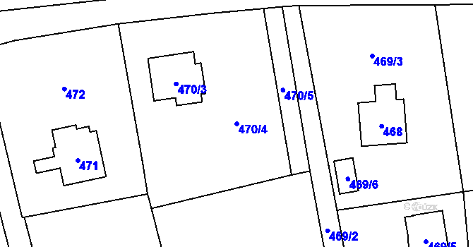 Parcela st. 470/4 v KÚ Řepiště, Katastrální mapa