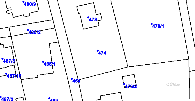 Parcela st. 474 v KÚ Řepiště, Katastrální mapa
