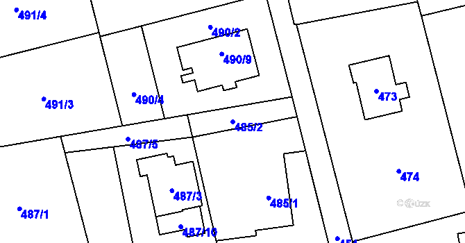 Parcela st. 485/2 v KÚ Řepiště, Katastrální mapa