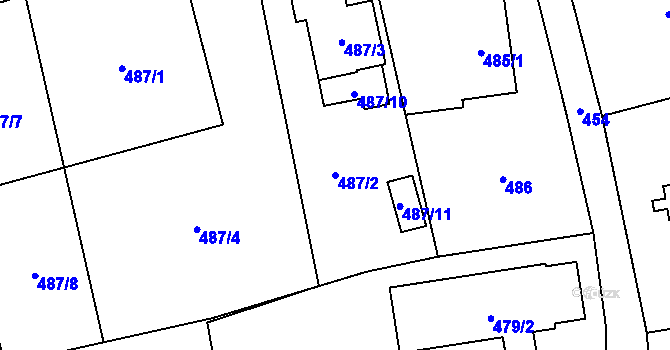 Parcela st. 487/2 v KÚ Řepiště, Katastrální mapa
