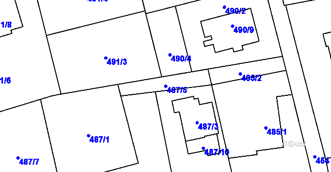 Parcela st. 487/5 v KÚ Řepiště, Katastrální mapa
