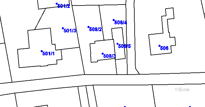Parcela st. 508/3 v KÚ Řepiště, Katastrální mapa