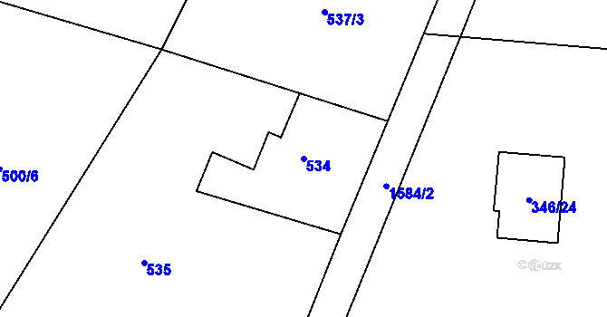 Parcela st. 534 v KÚ Řepiště, Katastrální mapa