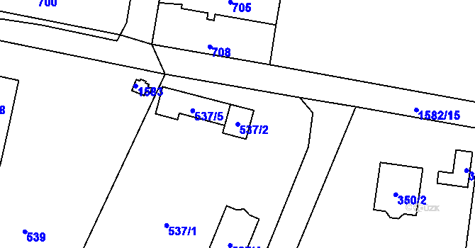 Parcela st. 537/2 v KÚ Řepiště, Katastrální mapa