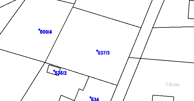 Parcela st. 537/3 v KÚ Řepiště, Katastrální mapa