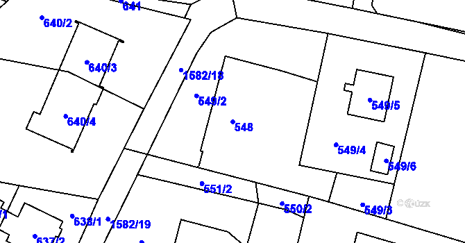 Parcela st. 548 v KÚ Řepiště, Katastrální mapa