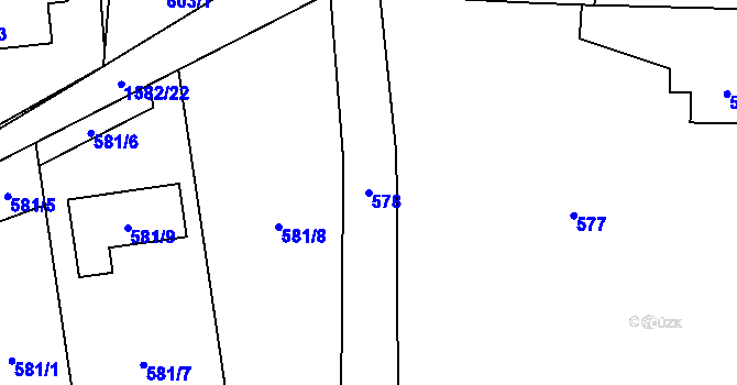 Parcela st. 578 v KÚ Řepiště, Katastrální mapa