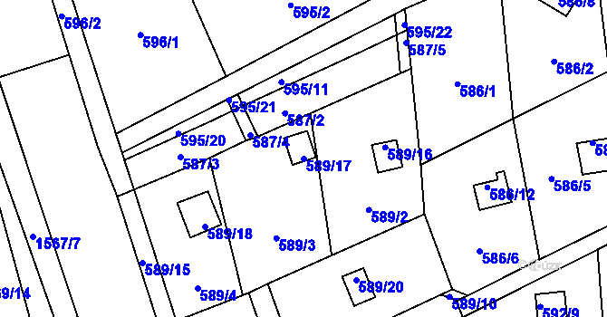 Parcela st. 589/17 v KÚ Řepiště, Katastrální mapa