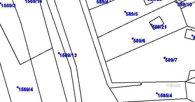 Parcela st. 590/1 v KÚ Řepiště, Katastrální mapa